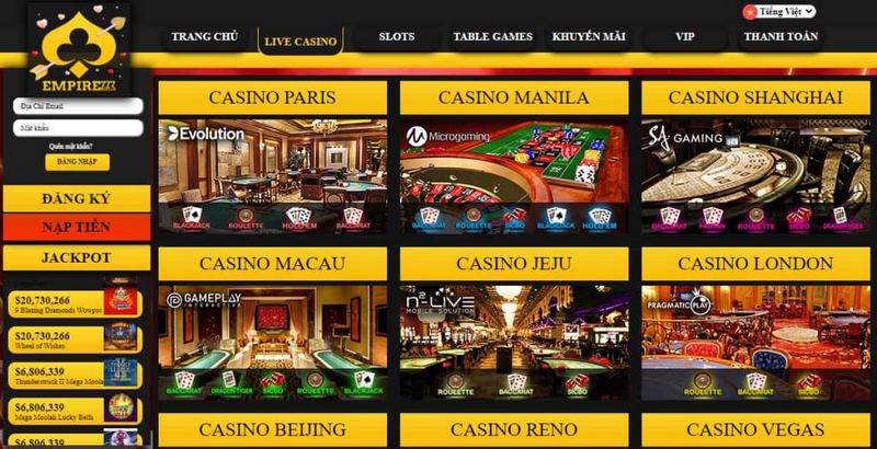 Sảnh Casino Siêu Hấp Dẫn